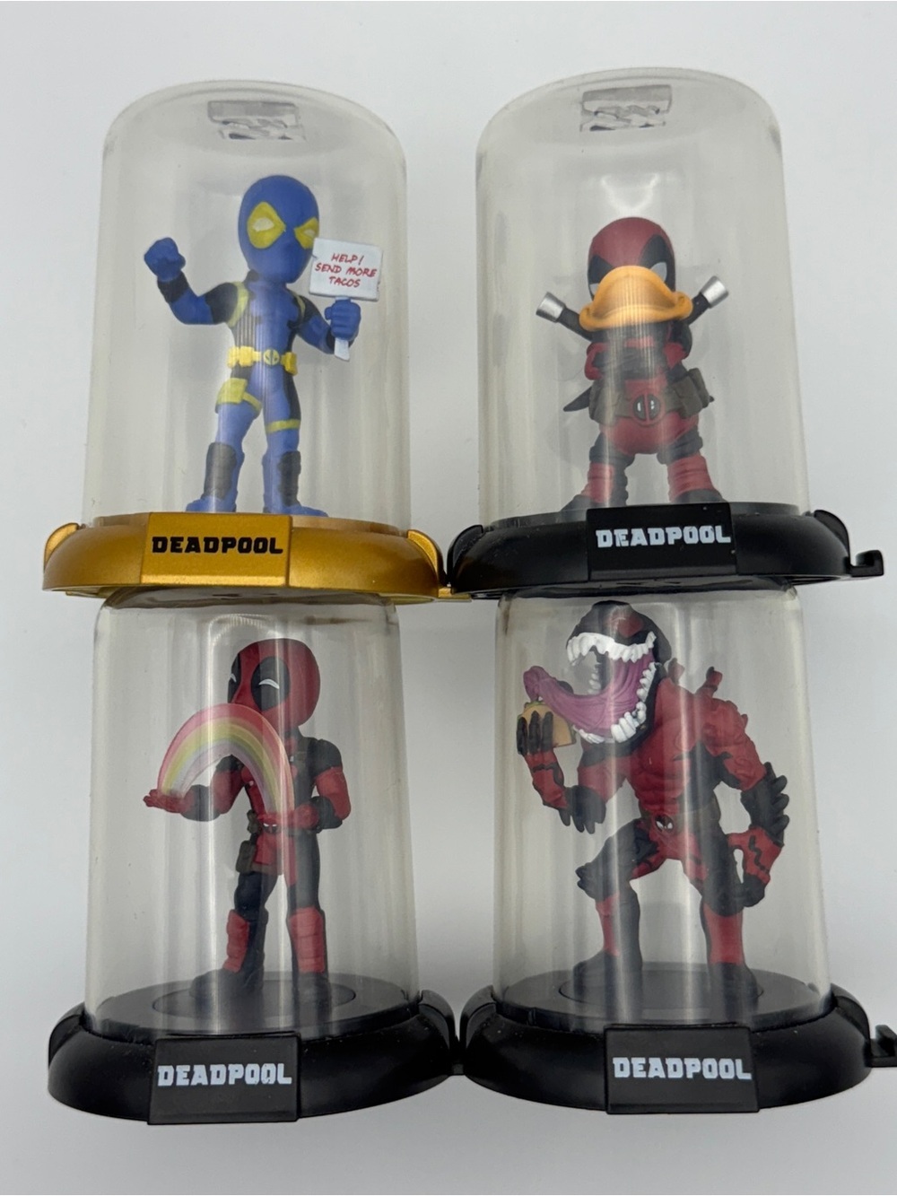Marvel Deadpool Domez Mini Figure Set, Four Domed Figures, Zag Toys